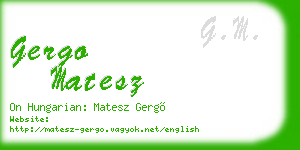 gergo matesz business card